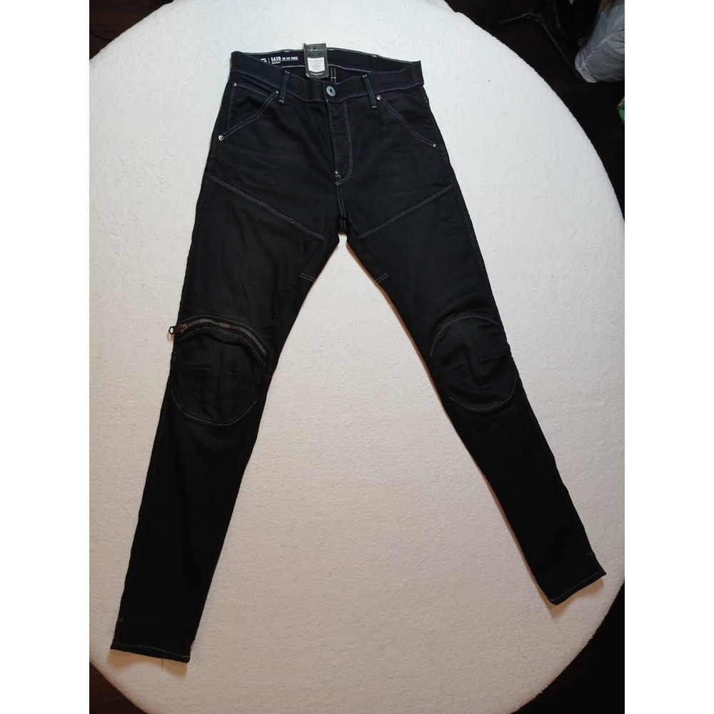 G-Star RAW 5620 3D Zip Knee‎ Skinny Jeans Men 31x32 Black Moto 001252-8172-6358
